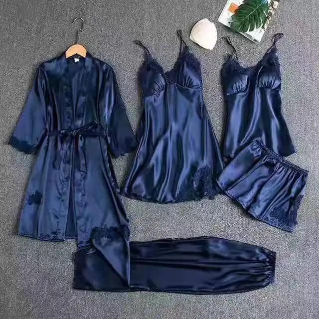 Pajamas Lace Suspender Nightdress Set of Five Multi Color Women's Sexy Pajamas Suspender Skirt Suit Beauty love Party Gift