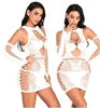Liu Ming Hot Selling Women Sexy Hollow Cut Out Skirts Dress Fishnet Sheer Mesh Plus Size Pajamas Lingerie