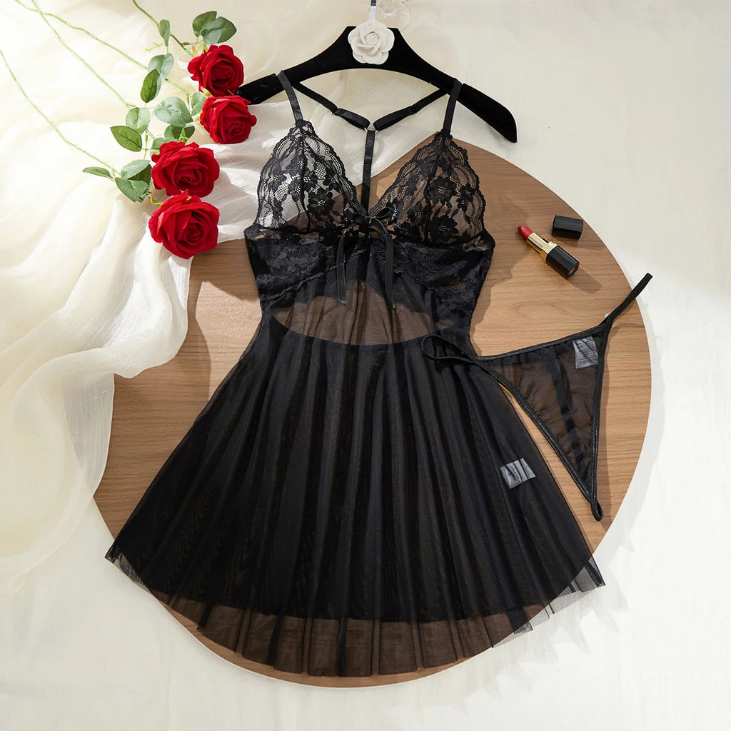 New Hot Selling Products Comfortable Nightgown Sexy Hot Intimate Lingerie for Women Comfortable Lace Decoration Sexy Sleepwear