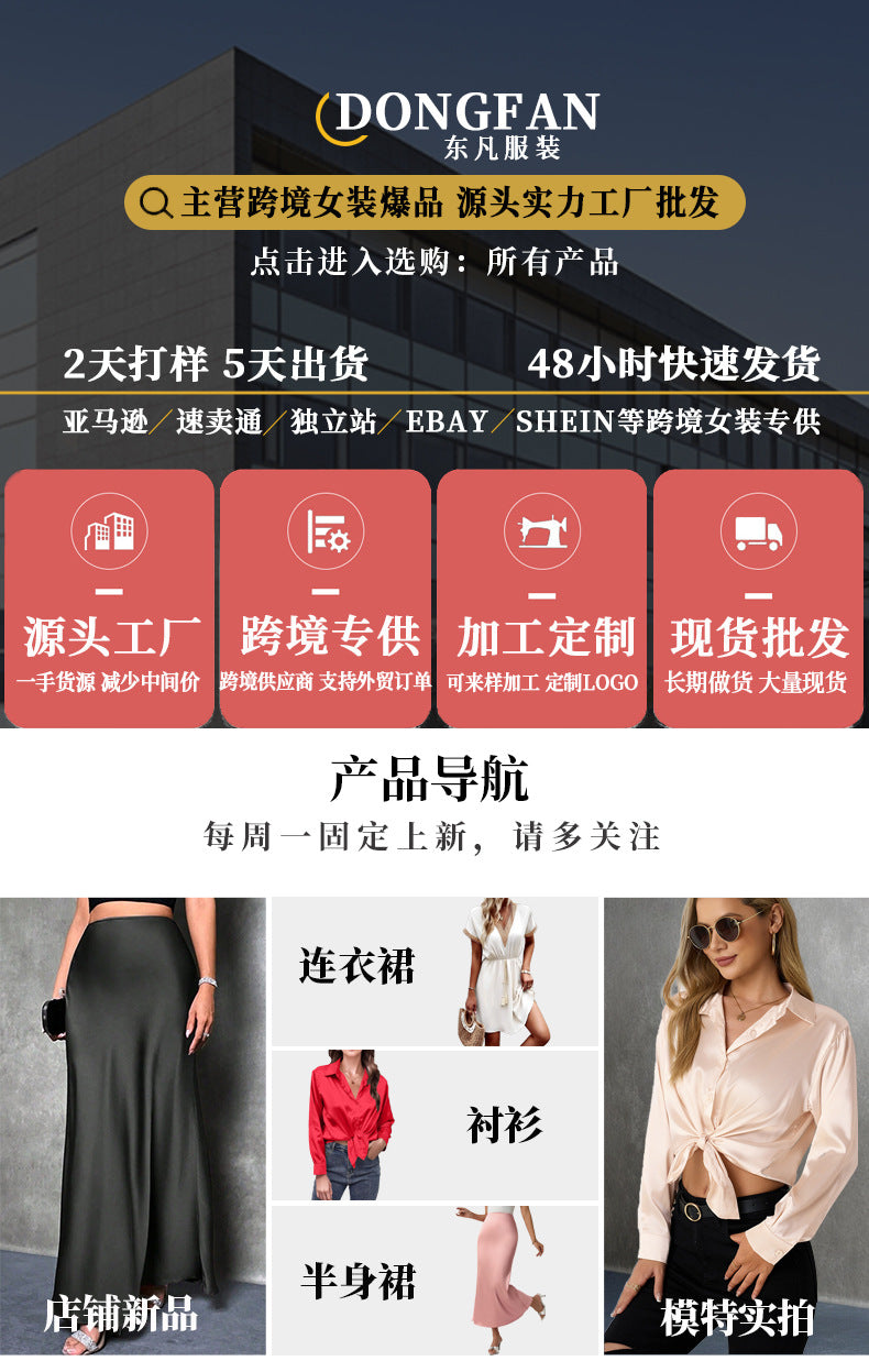Foreign Trade Cross-Border Pleated Satin Shirt Top Spring and Summer European and American Amazon Off-Shoulder Asymmetrical Long-Sleeved Shirt for Women