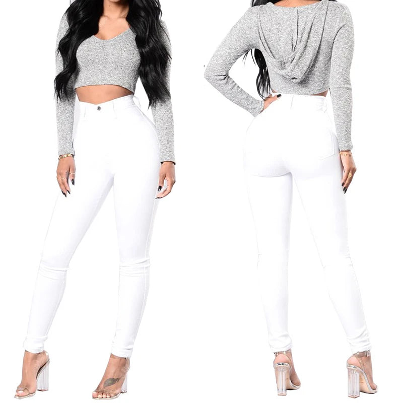 Skinny Jeans Women Pencil Pants Super Stretch Denim Sexy Slim Women Fashion Fashion Waist Retro Commuter