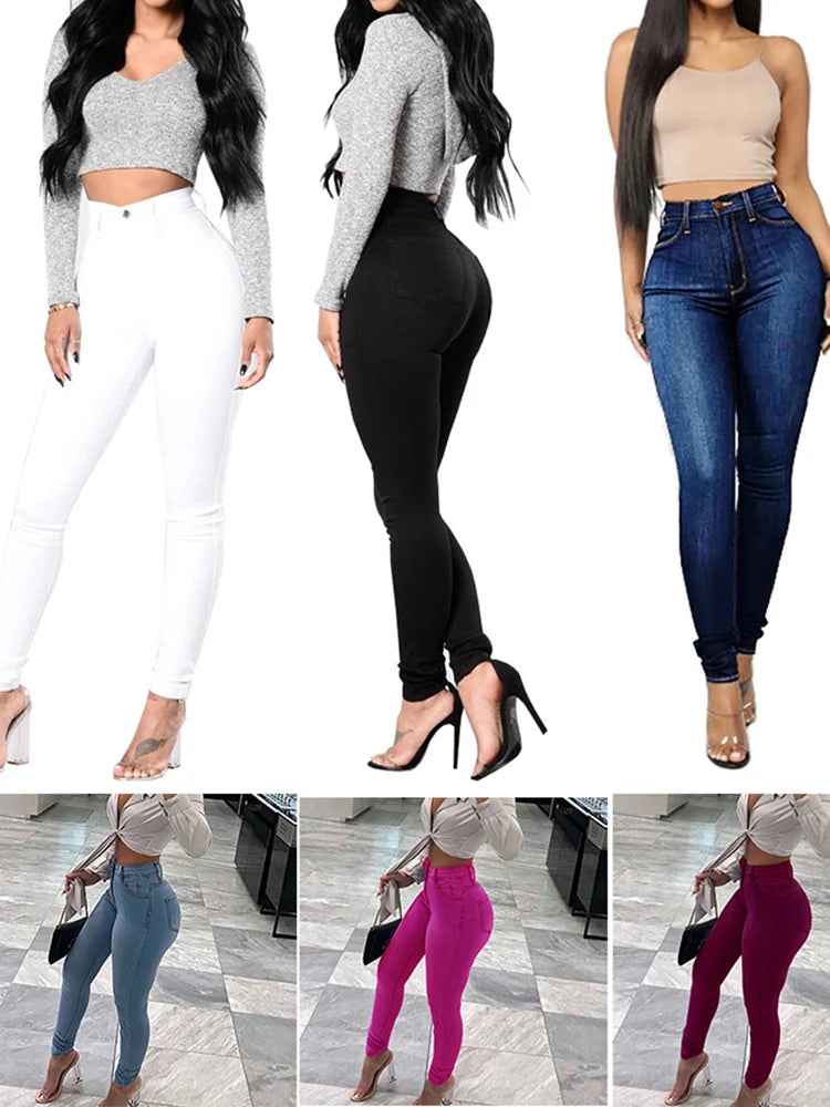 Skinny Jeans Women Pencil Pants Super Stretch Denim Sexy Slim Women Fashion Fashion Waist Retro Commuter