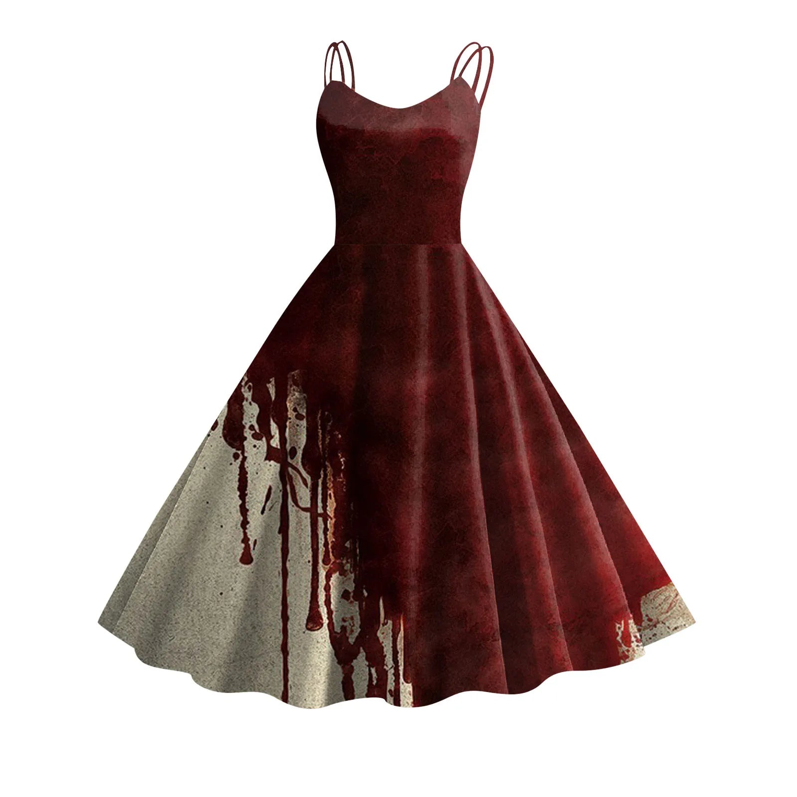 Halloween Horrible Blood Dresses For Women Masquerade Carnival Party Outfits Cosplay Costumes Disguise Roleplay A-Line Dress