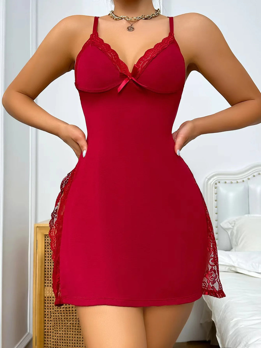 2025 New Women's Sexy Halter Nightgown Dress Dress Sexy Lingerie Modal Open Sexy Pajamas Homewear Erotic Pajamas Dresses
