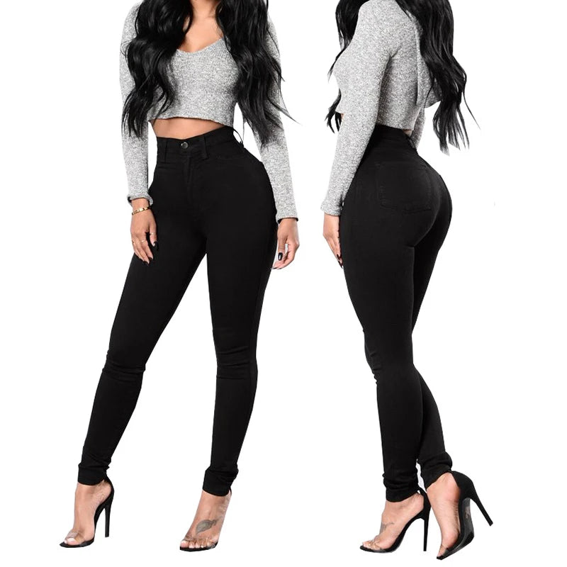 Skinny Jeans Women Pencil Pants Super Stretch Denim Sexy Slim Women Fashion Fashion Waist Retro Commuter