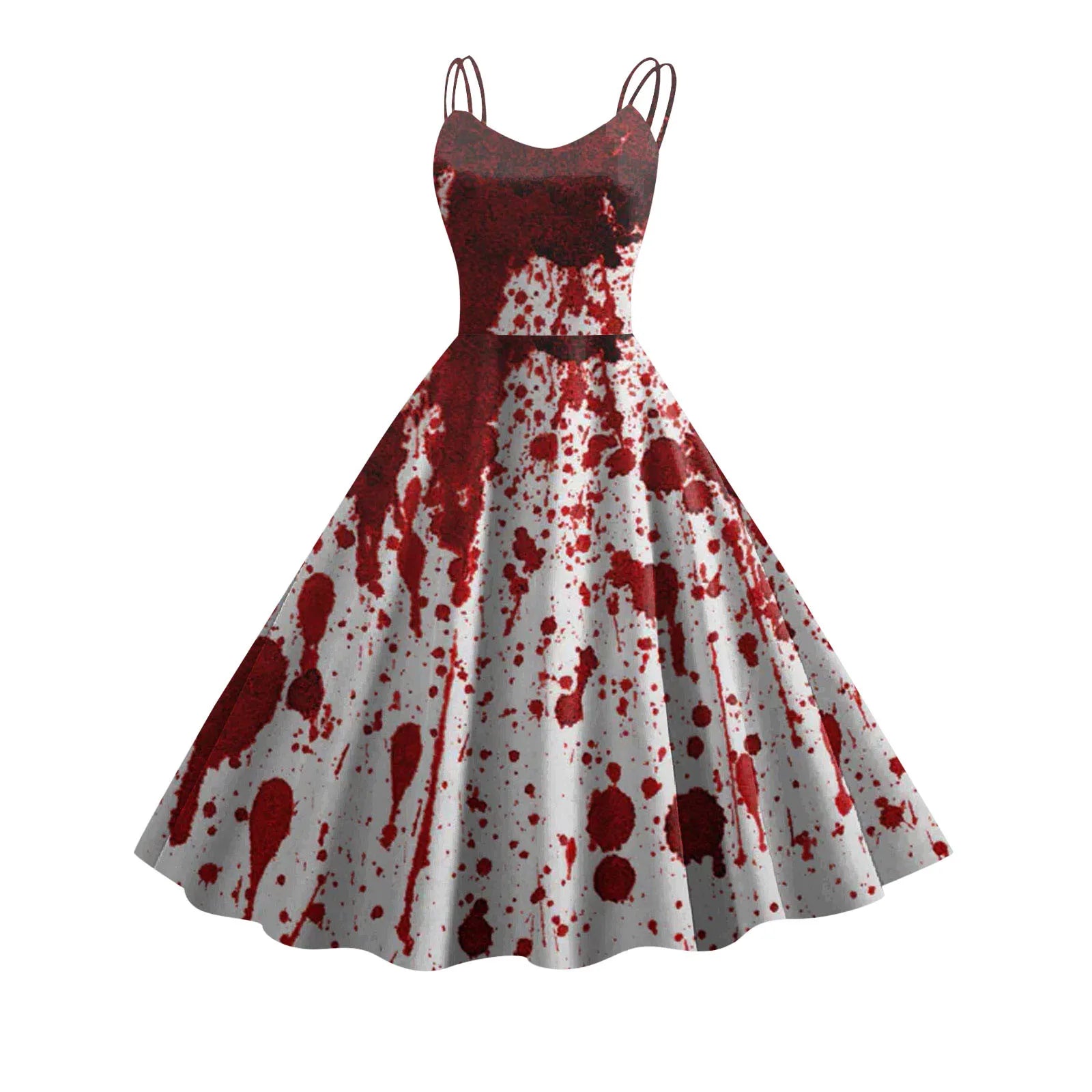 Halloween Horrible Blood Dresses For Women Masquerade Carnival Party Outfits Cosplay Costumes Disguise Roleplay A-Line Dress