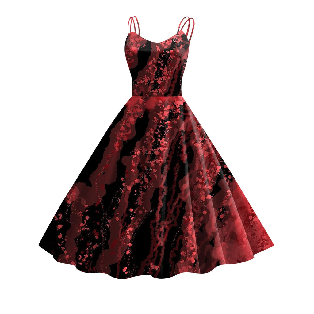 Halloween Horrible Blood Dresses For Women Masquerade Carnival Party Outfits Cosplay Costumes Disguise Roleplay A-Line Dress