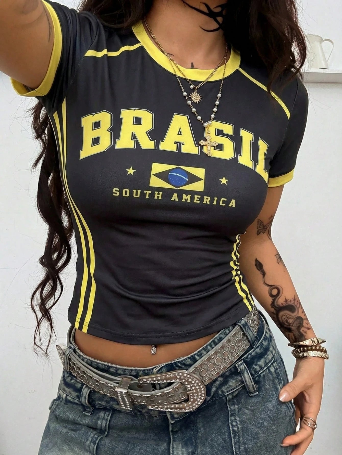 Brazil National Flag Print Women's T-Shirts Fashion Brasil Fan Jersey Tops Casual O-neck Short Sleeve Tee Summer Female Clothing